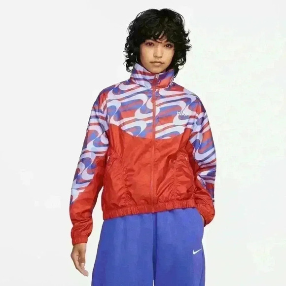 NIKE SPORTSWEAR ICON CLASH JACKET "CINNABAR" Size Small - Picture 1 of 13